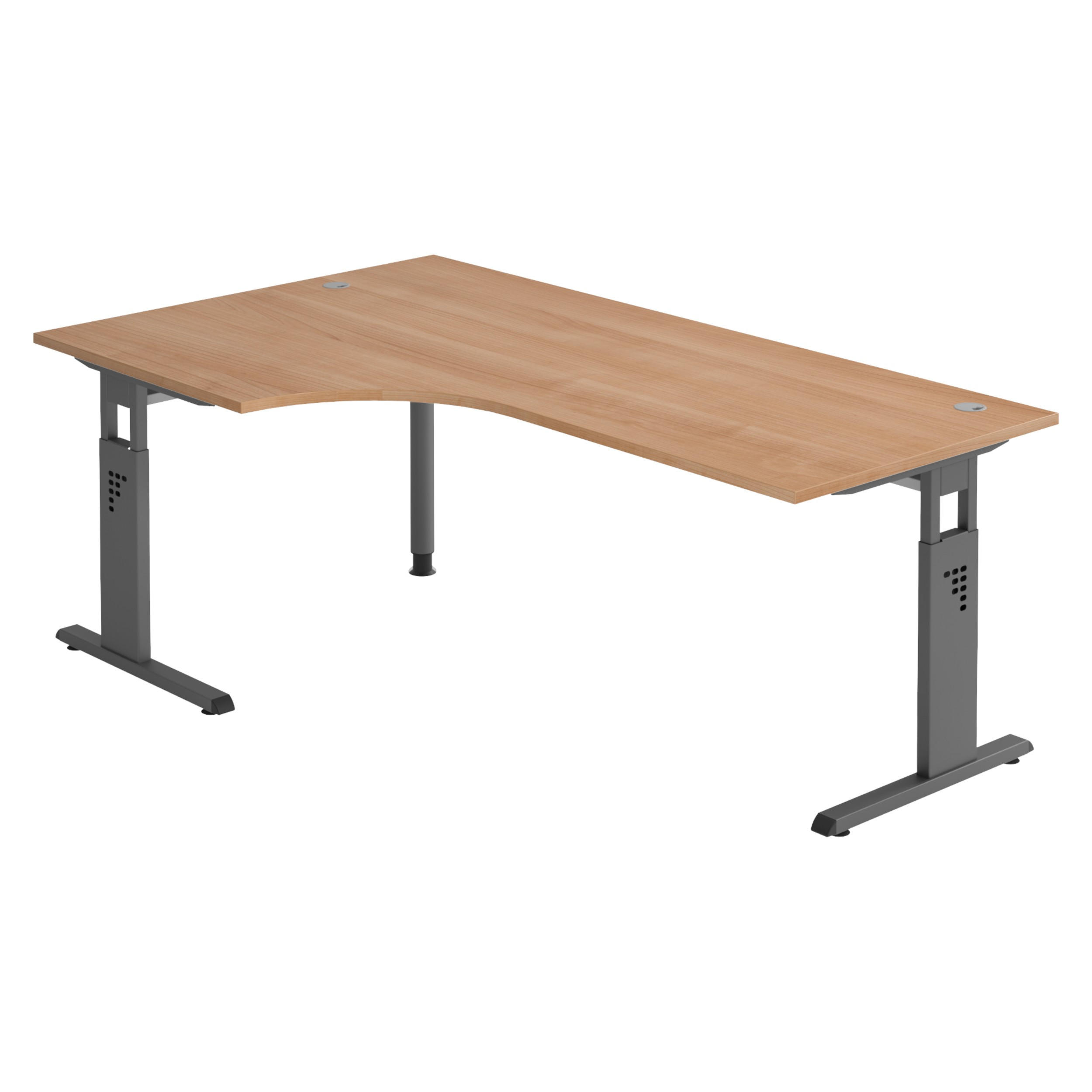 SCHREIBTISCH Serie-O 120/200/74 cm in Nussbaumfarben/Graphitfarben - Nussbaumfarben/Graphitfarben, Holzwerkstoff (120/200/74cm) - bümö