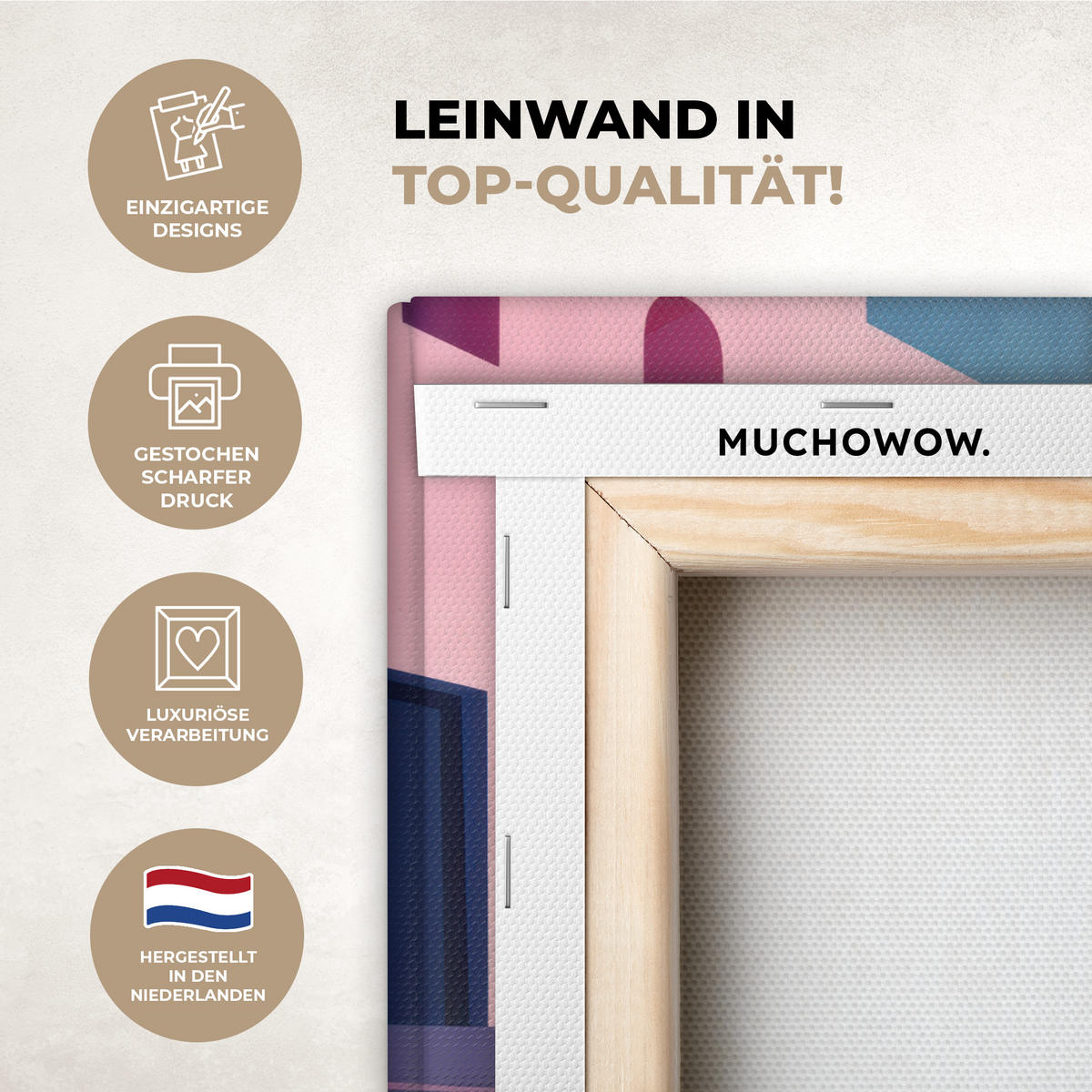 LEINWANDBILD Katze - Treppe - Gebäude - Schattenkontraste Deko Schlafzimmer 30x20 cm - Dunkelblau, Textil (30/20cm) - MuchoWow