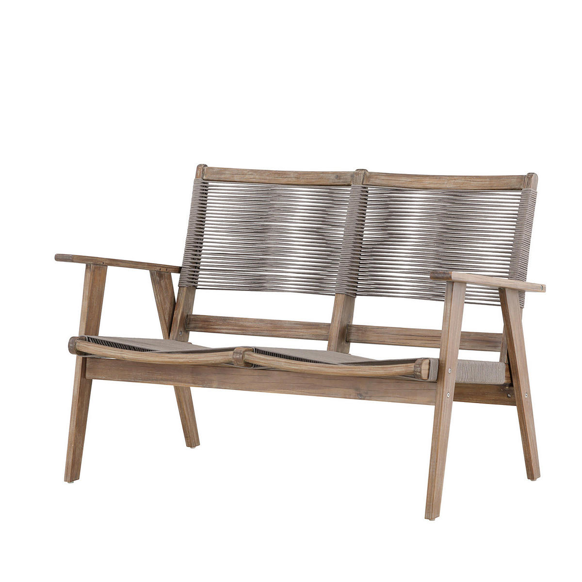 GARTENBANK - Braun - Holz teilmassiv - 120 x 88 x 72 cm - Taupe/Graubraun, Holz (120/88/72cm) - home24