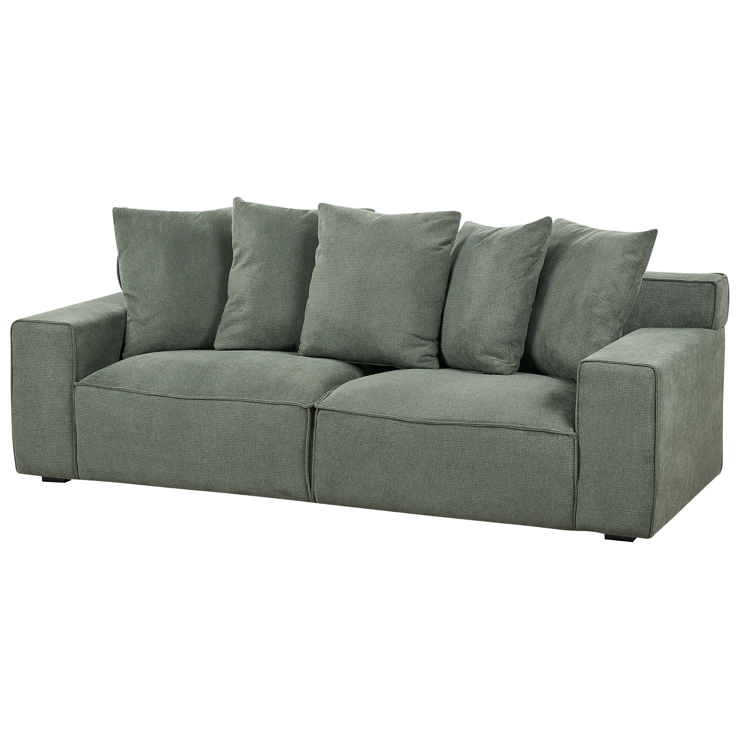3-SITZER-SOFA dunkelgrün mit Kissen Viskan - Grün, Textil (200/67/82cm) - Beliani