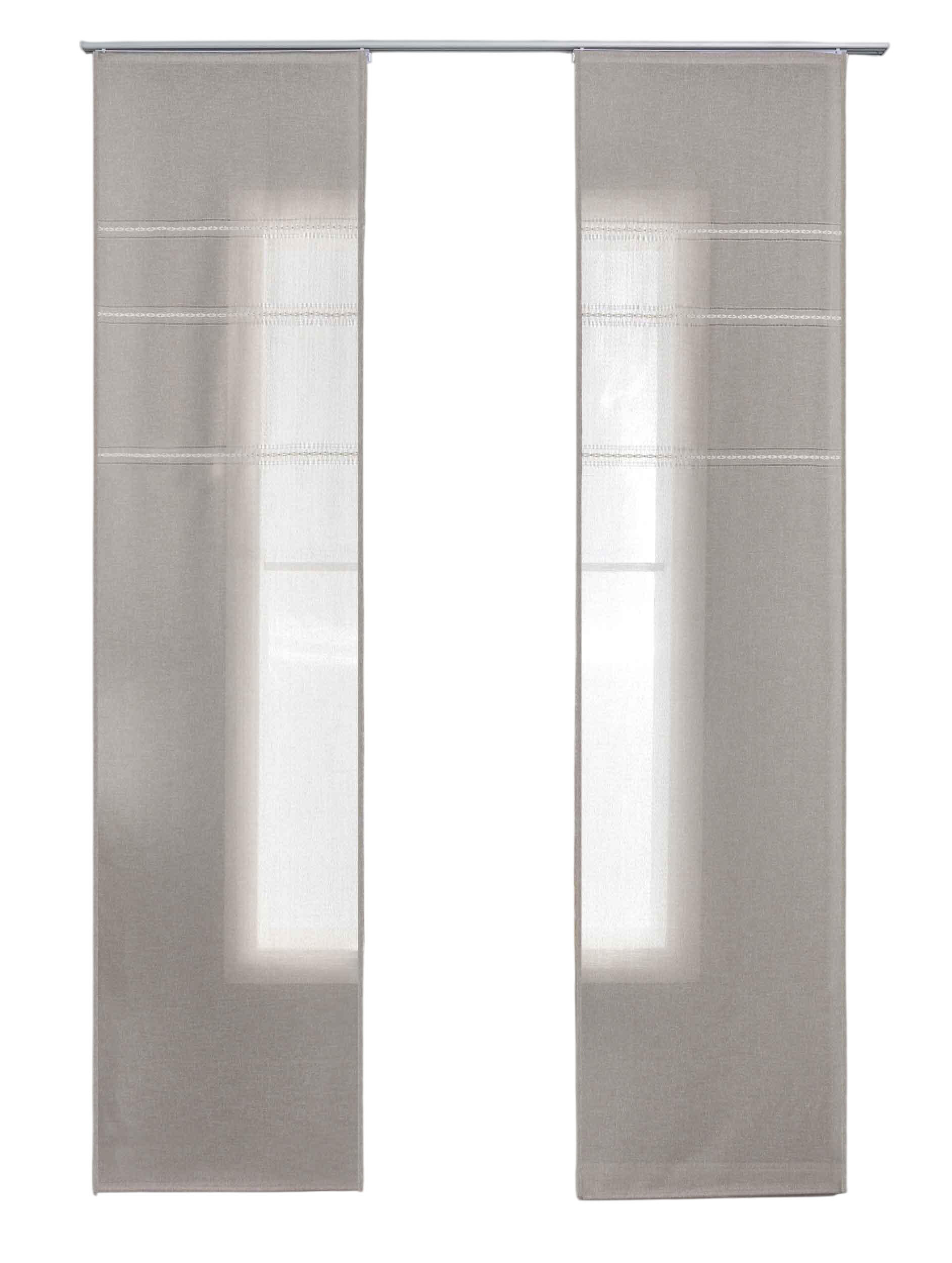 SCHIEBEVORHANG 2ER SET »Leipzig« HxB 245x60 cm Taupe - Taupe, Textil (60/245cm) - Gardinenbox