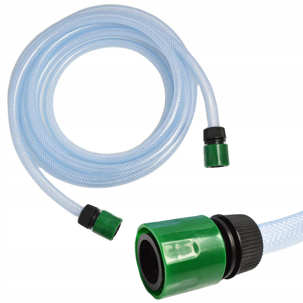 SCHLAUCH HOCHDRUCK Saugschlauch - 10 m, 13 mm, 2 mm Wandstärke, 21 bar, 2 Schnellkupplungen, PVC verstärkt - Multicolor, Kunststoff/Metall (10/10/10cm)