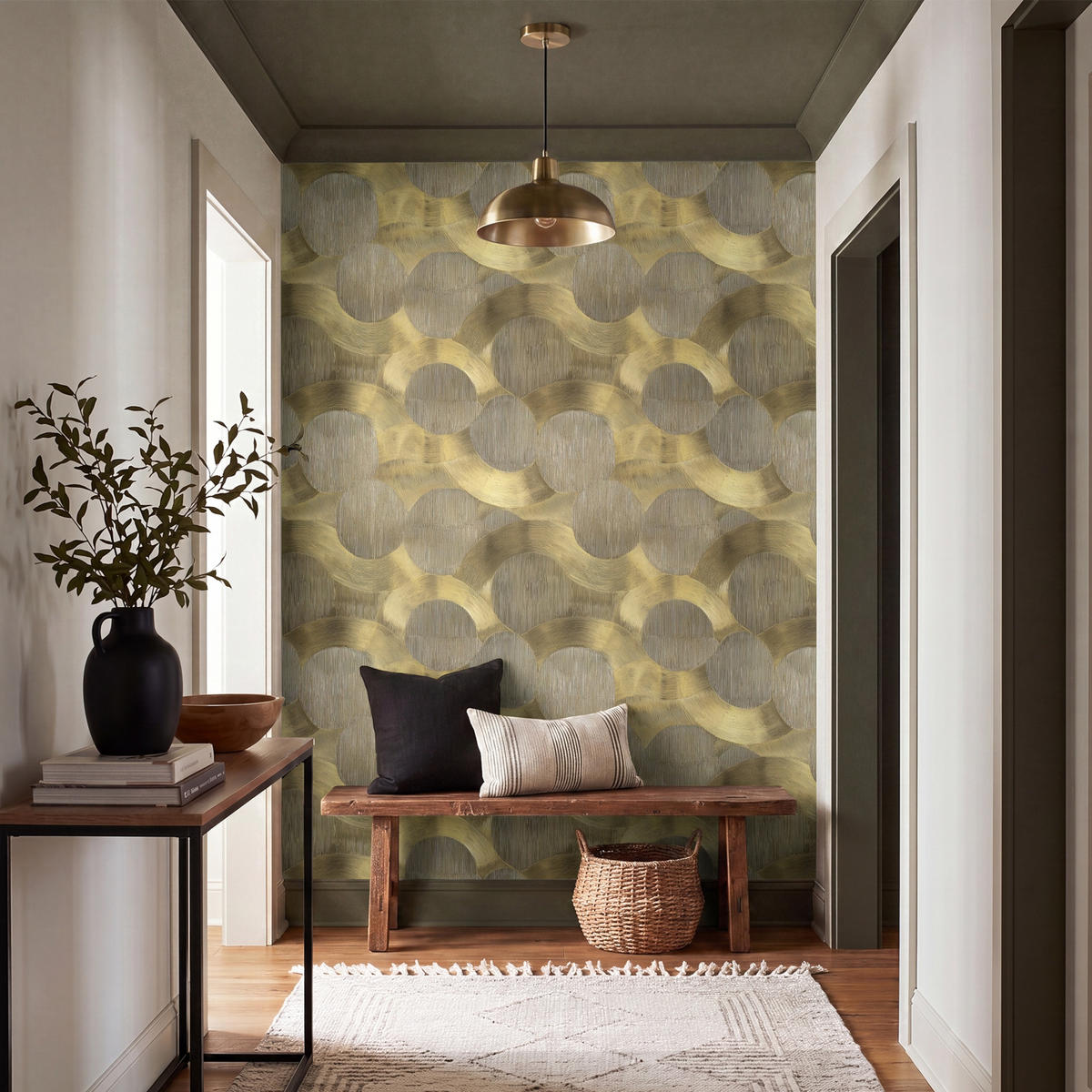 TAPETE - Modern - Geometrisch - Gold - 200x260 cm - Goldfarben, Papier (200/260cm) - OnlyWow