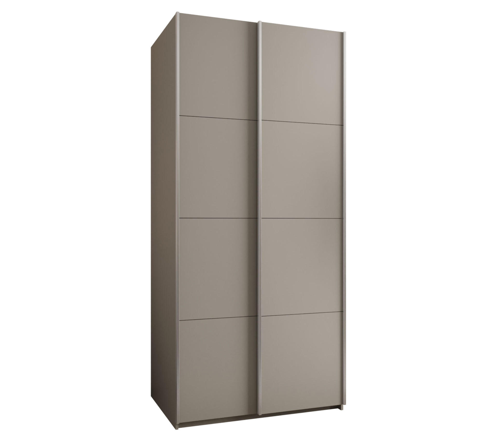 SCHWEBETÜRENSCHRANK 245,5/110/64 2-türig - Kaschmir/Silberfarben, Holz/Metall (110/245/64cm) - Abiks Möbel