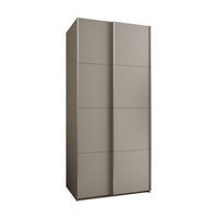 SCHWEBETÜRENSCHRANK 245,5/110/64 2-türig - Kaschmir/Silberfarben, Holz/Metall (110/245/64cm) - Abiks Möbel