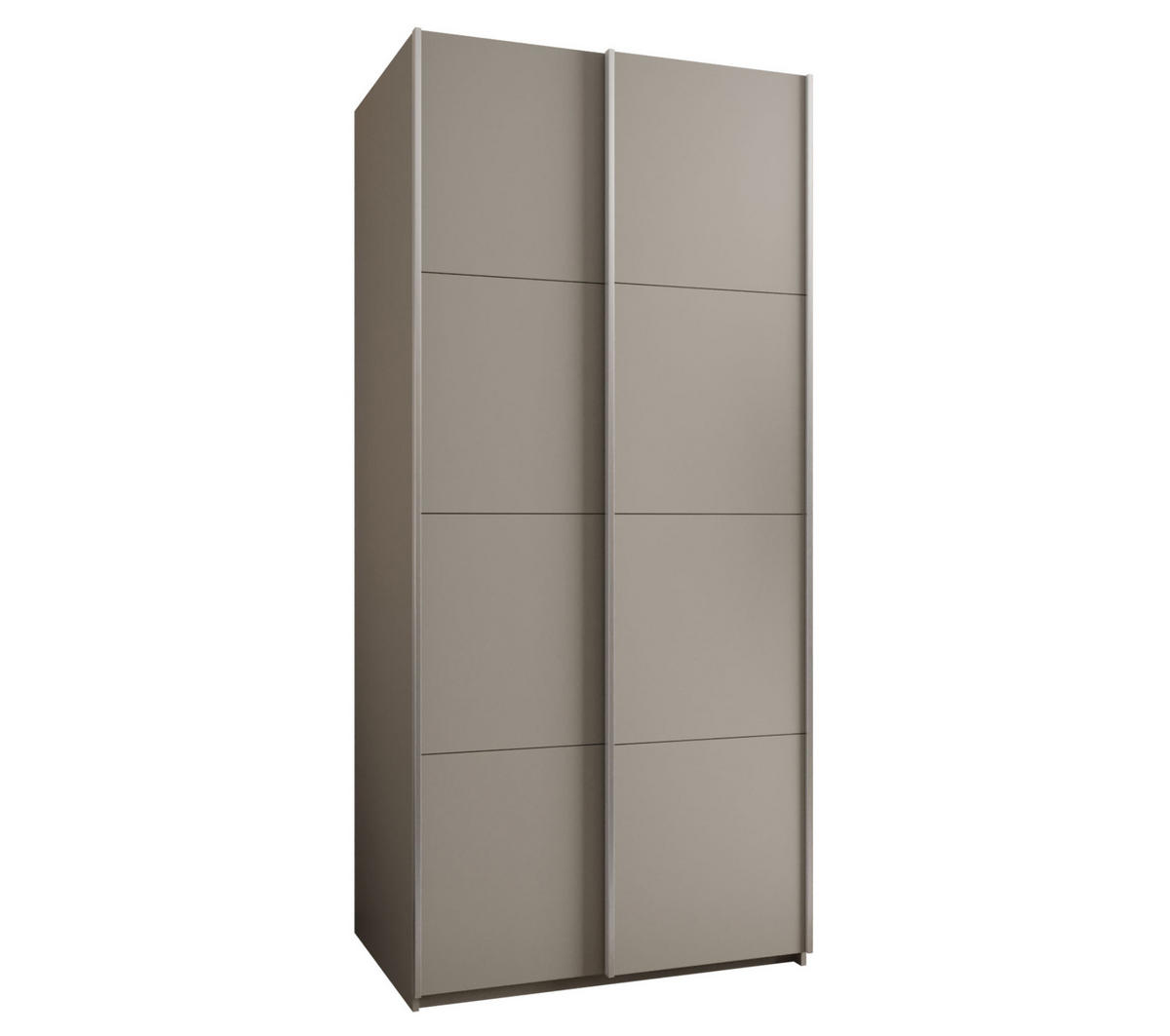 SCHWEBETÜRENSCHRANK 245,5/110/64 2-türig - Kaschmir/Silberfarben, Holz/Metall (110/245/64cm) - Abiks Möbel