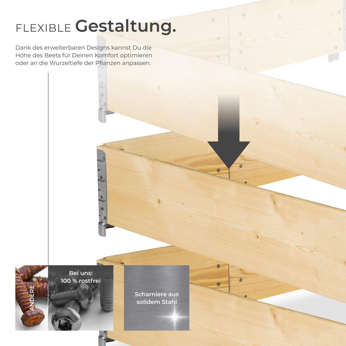 HOCHBEET 3er Set, 120 x 80 x 19 cm, holzdekor - Eiche Artisan, Holz (80/19/120cm) - tectake