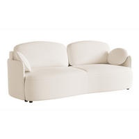 SOFA Raviolo Creme mit Bouclé-Bezug - Creme/Schwarz, Kunststoff/Textil (230/95/103cm) - Selsey