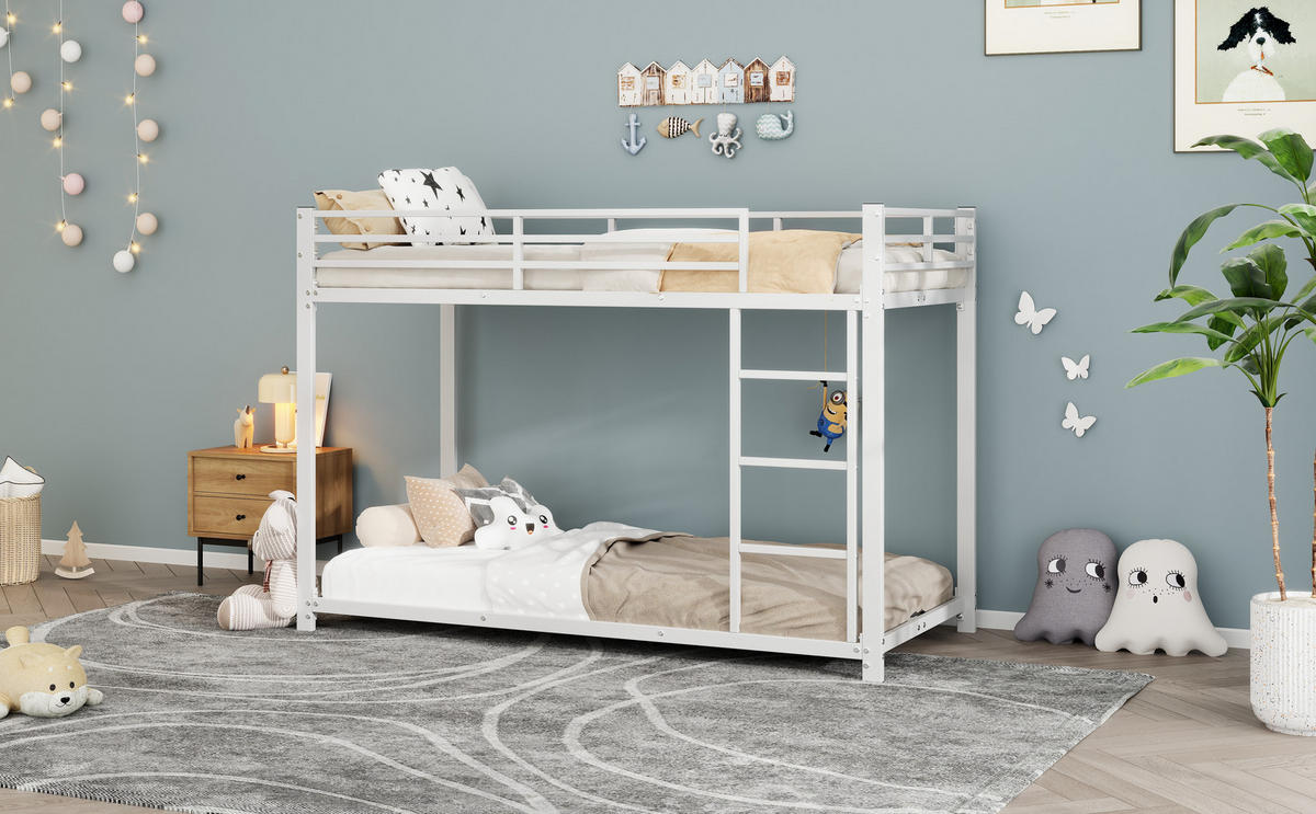 ETAGENBETT 90x200 cm Metall weiß - Weiß, Metall (90/200cm) - LEBENLANG