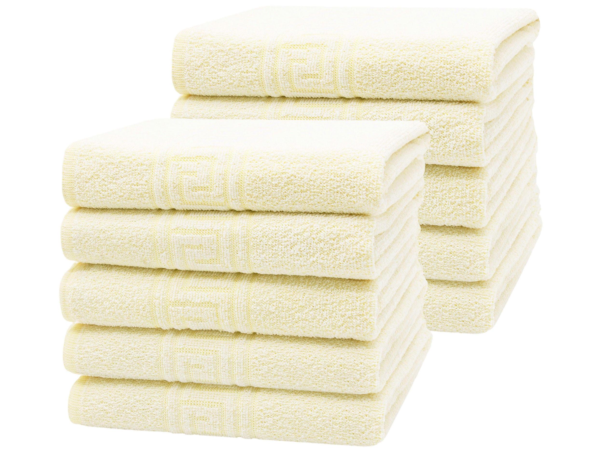 HANDTÜCHER, 10er-Set, 50x100 cm, 70% Baumwolle, 30% Polyester, Gelb - Gelb, Textil (50/100cm) - Zollner