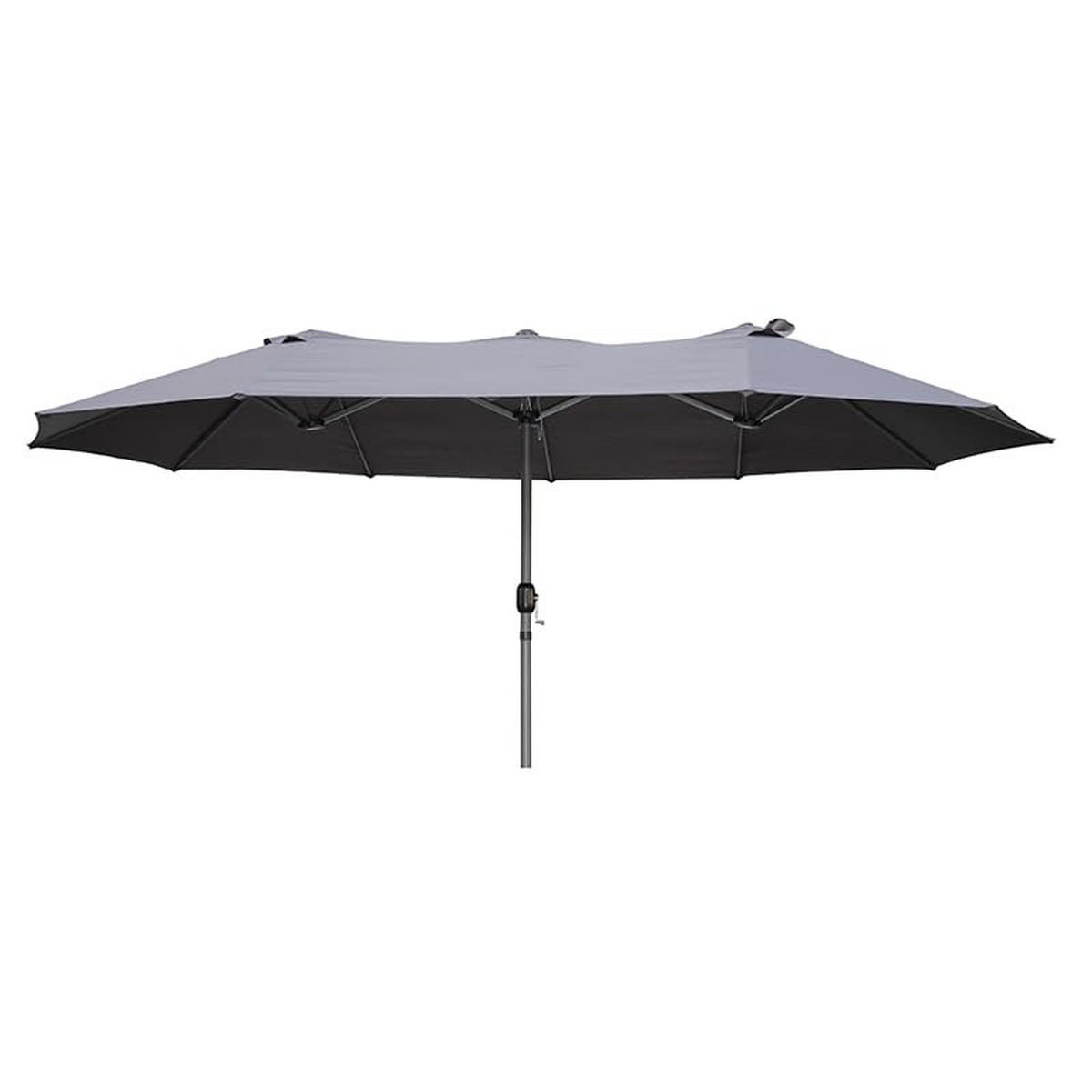 DOPPEL-SONNENSCHIRM Winda Grau Aluminium Gartenschirm - Grau, Metall (265/450cm) - DELUKE