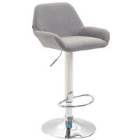 BARHOCKER DUBLIN Grau Stoff Chrom - Grau, Textil/Metall (51/89/52cm) - DELUKE