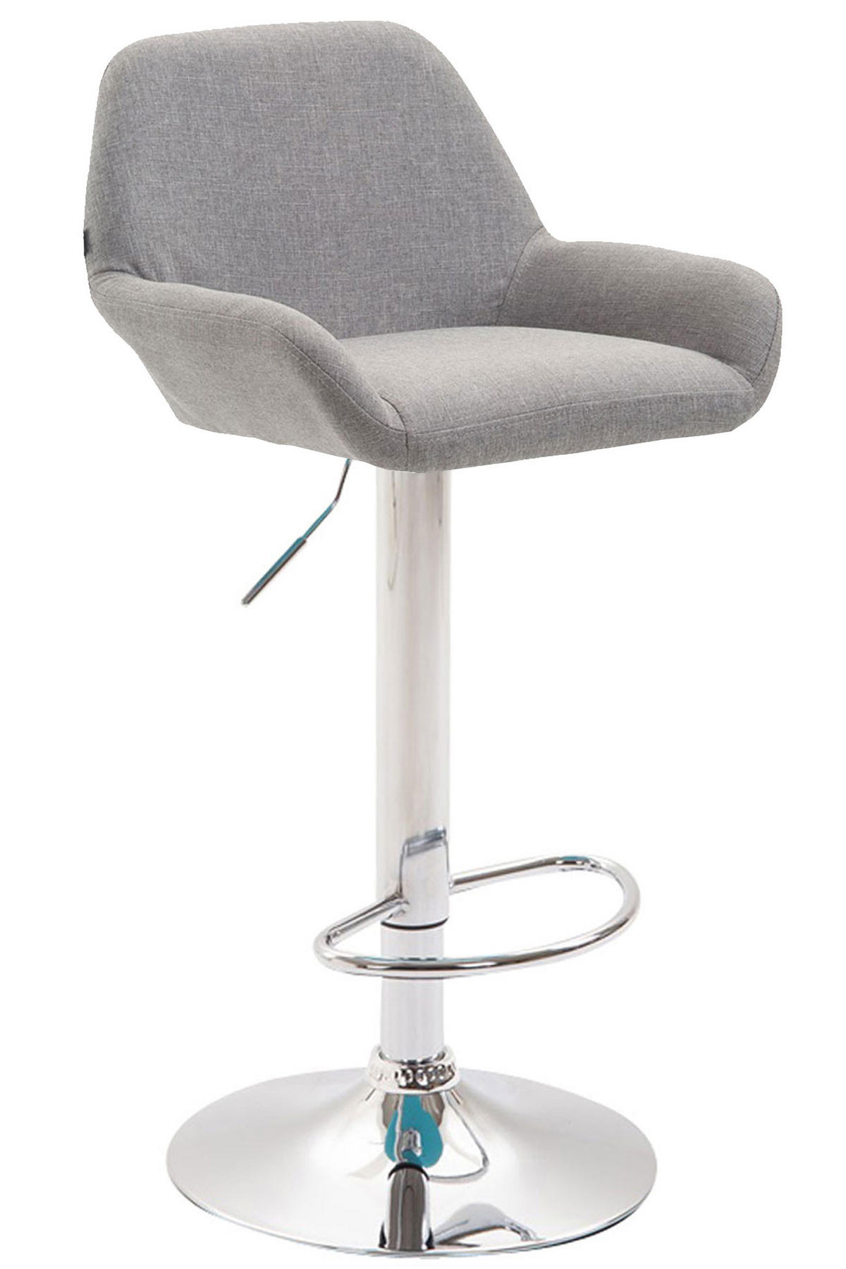 BARHOCKER 2er Set Stoff grau - Chromfarben/Grau, Textil/Metall (51/89/52cm) - CLP
