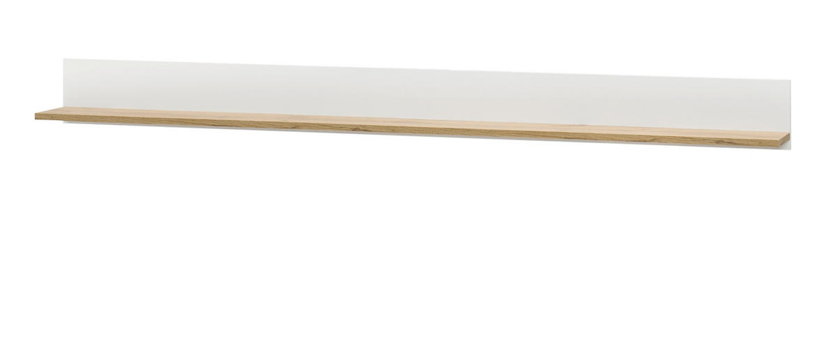 WANDBOARD weiß, Eiche Wotan 170 cm, Wandregal hängend - Eiche Wotan/Weiß, Holzwerkstoff/Metall (170/15/15cm) - Furn.Design