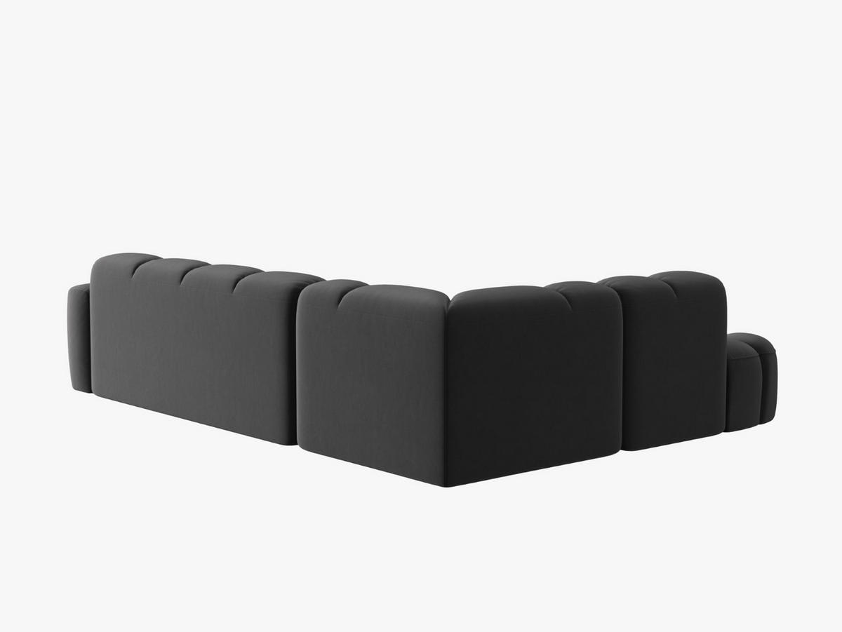 ECKSOFA links Lisa aus Samt dunkelgrau 5 Sitzplätze - Dunkelgrau, Textil (234/293cm) - Micadoni