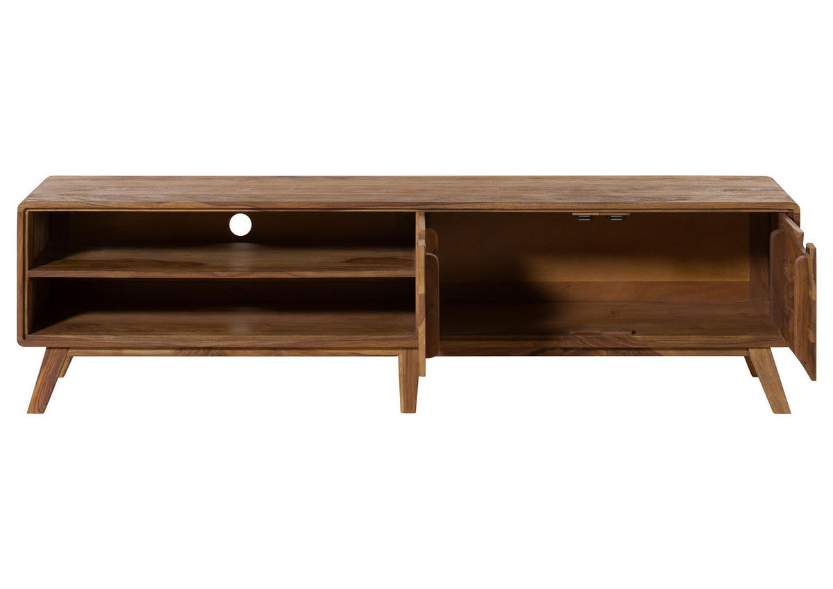 TV-BOARD Sheesham 180x40x48 natur sandgestrahlt lackiert MALMÖ 2 #222 - Naturfarben, Holz (40/48/180cm) - Massivmoebel24