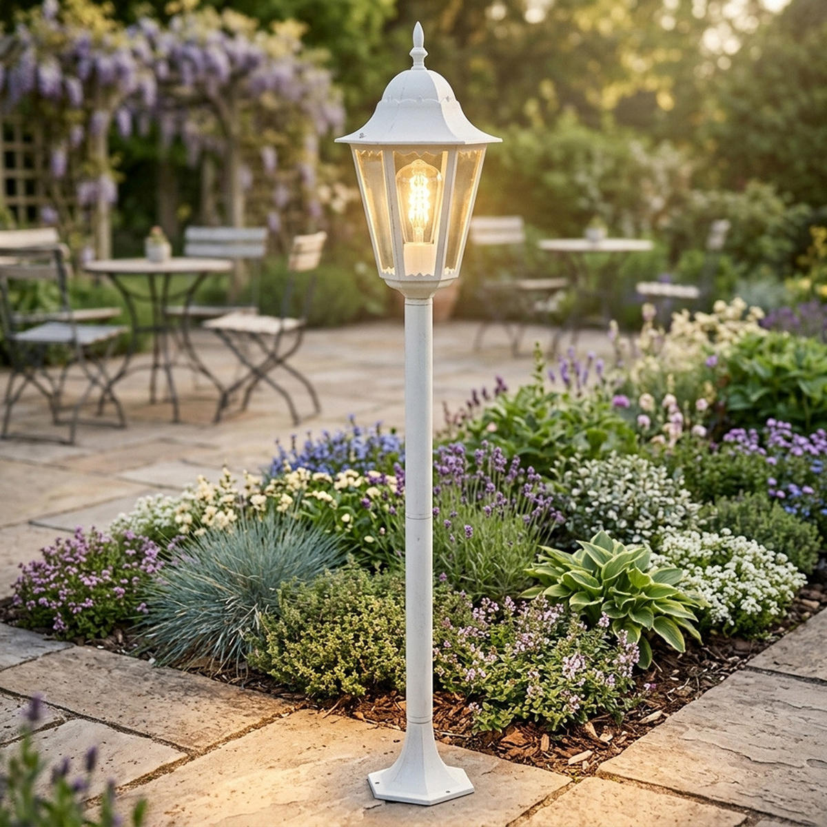 STEHLEUCHTE Aluminium Weiß - Weiß, Metall (23.5/23.5/120cm)