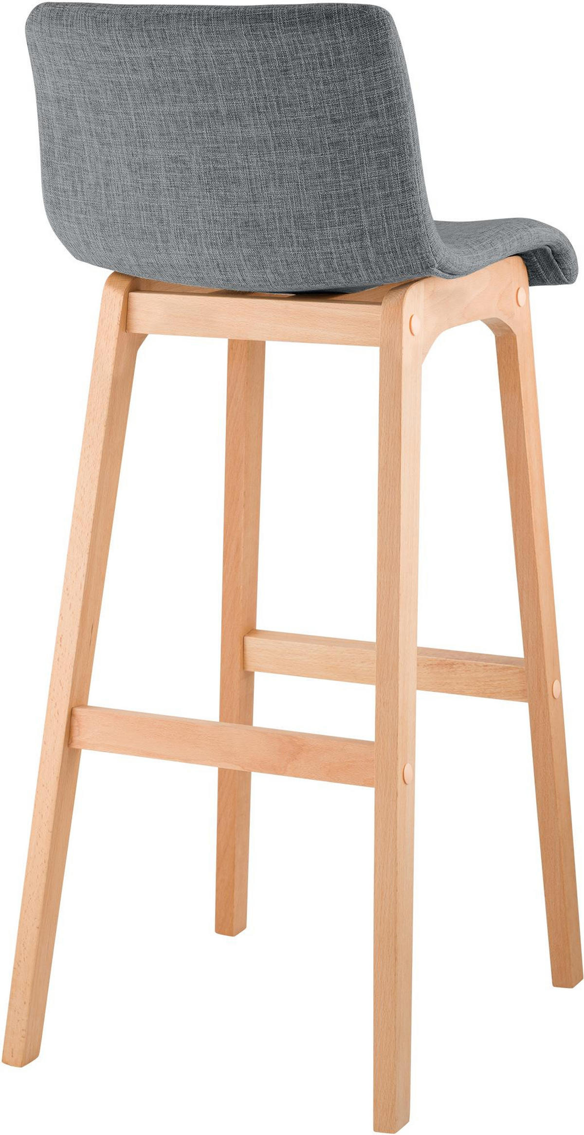 BARHOCKER 2er Set Stoff hellgrau - Eukalyptusholzfarben/Hellgrau, Holz/Textil (41/102/46cm) - CLP