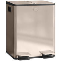 MÜLLTRENNSYSTEM Gold Edelstahl Soft-Close Pedal 2x20L - Goldfarben, Metall (45.8/51.6/36cm) - PANGIVO