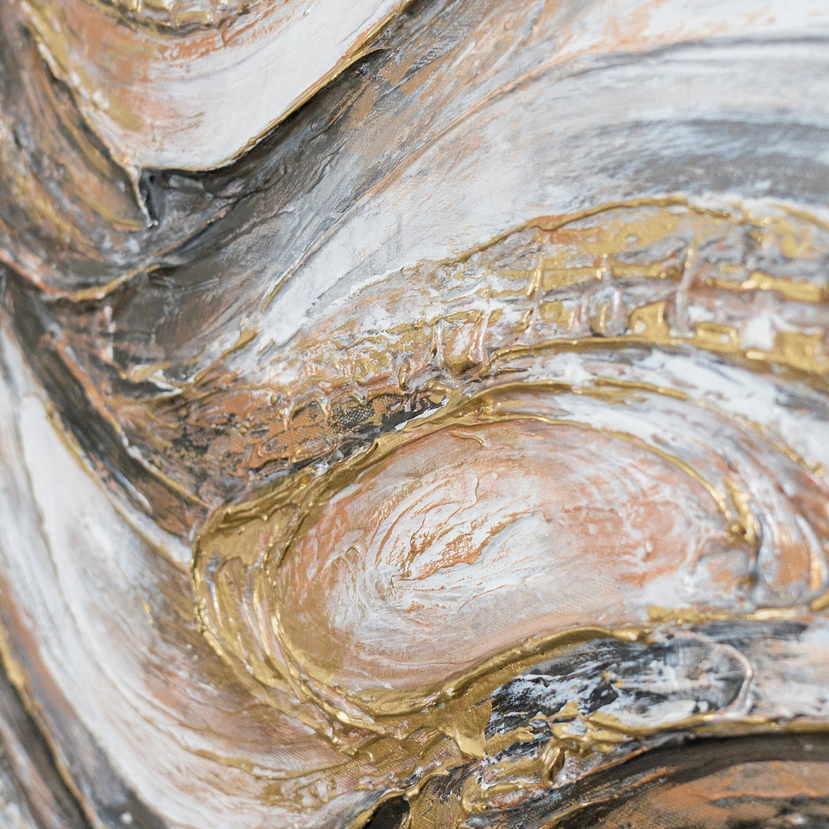 GEMÄLDE Marmorfluss Schattenfugenrahmen Grau 70x50 cm - Grau, Holz (70/50cm) - YS-art gallery