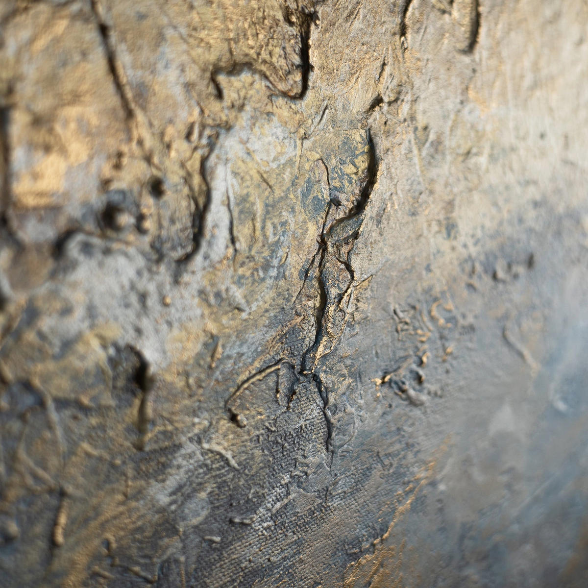 GEMÄLDE Stille Morgendämmerung Schattenfugenrahmen Gold 120x80 cm - Goldfarben, Holz (120/80cm) - YS-art gallery