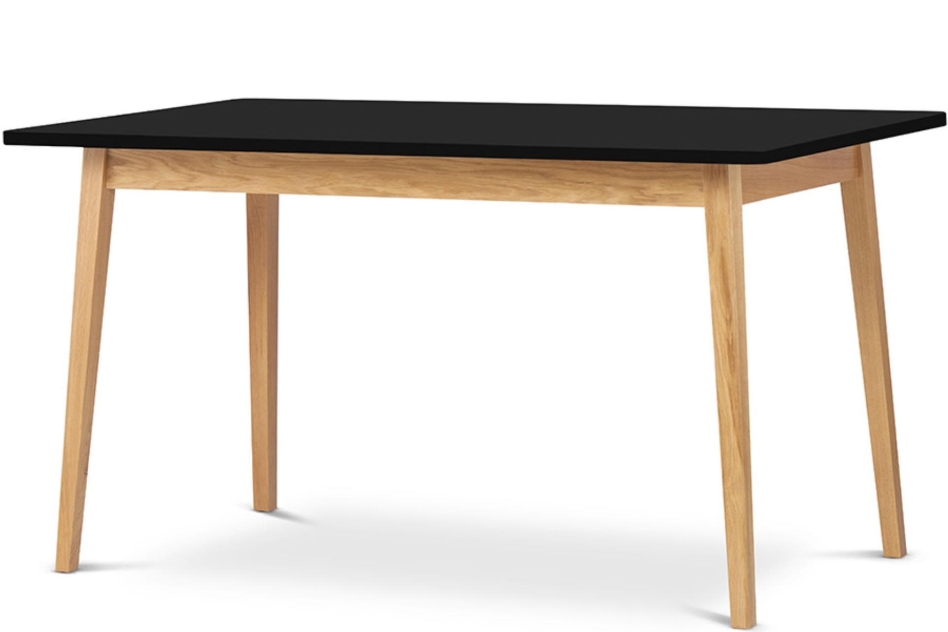 AUSZIEHBARER-ESSTISCH FRISK Skandinavischer Stil, schwarz - Eichefarben/Schwarz, Eichenholz/Holzwerkstoff (80/140/75cm) - KONSIMO®