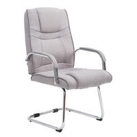 BESUCHERSTUHL Delhi Stoff Grau Konferenzstuhl Bürostuhl - Grau, Textil (60/104/67cm) - DELUKE