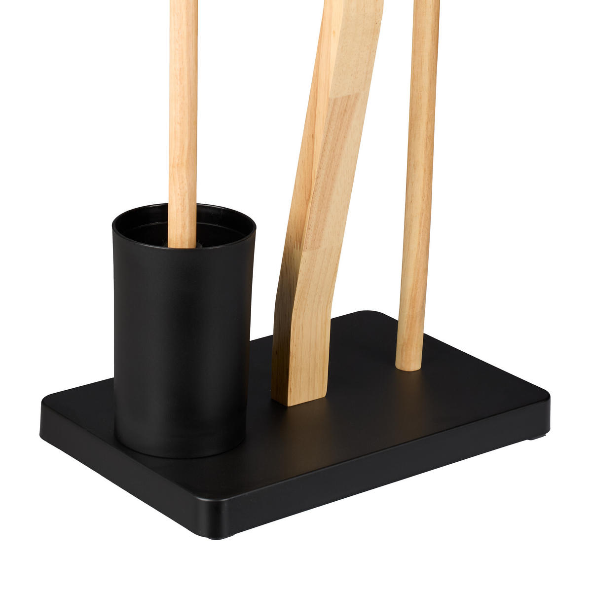 WC-GARNITUR - Schwarz, Holz/Kunststoff (30/80/20cm) - Relaxdays