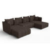 WOHNLANDSCHAFT Veliro U Braun 353/180/83 cm mit Schlaffunktion und Bettkasten - Schwarz/Braun, Kunststoff/Textil (353/83/180cm) - AX Living