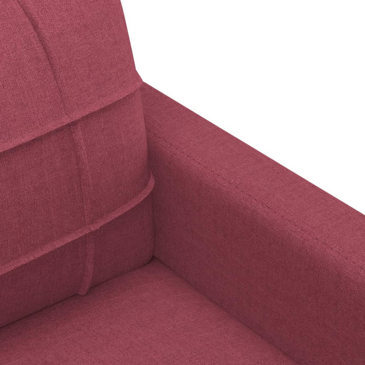 SOFAGARNITUR 3-TLG. Mit Kissen Weinrot Stoff - Rot, Textil (77/80/78cm) - vidaXL