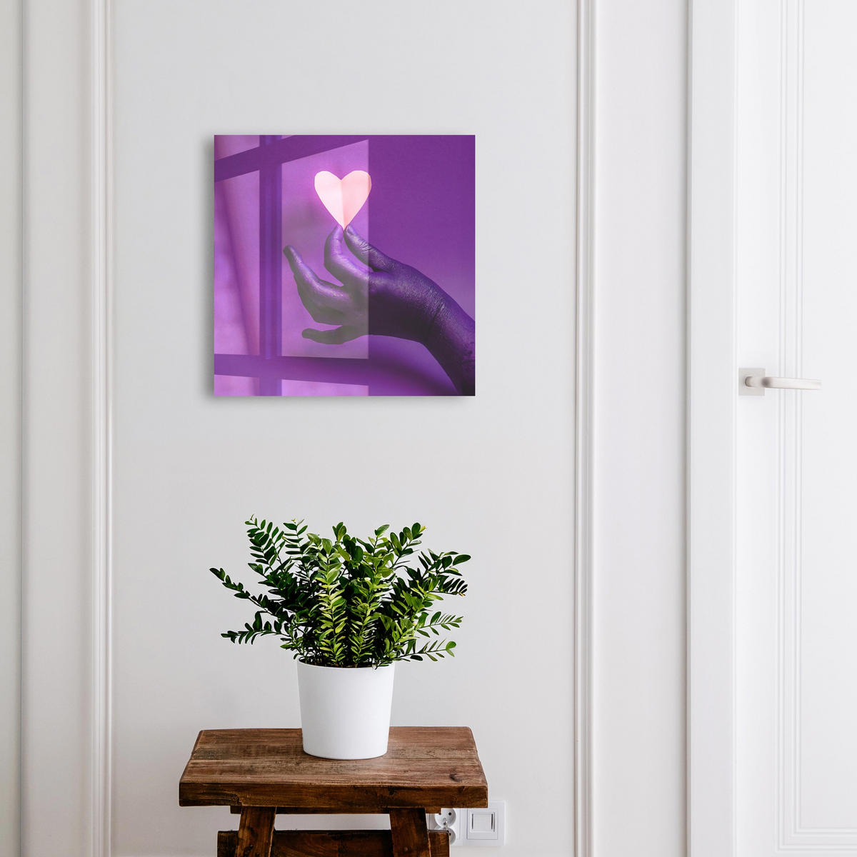 SCHLÜSSELBOX Schwarz 30x30 cm- Türöffnung nach rechts - Lila Liebe - Lila, Metall (30/30/5cm) - TULUP