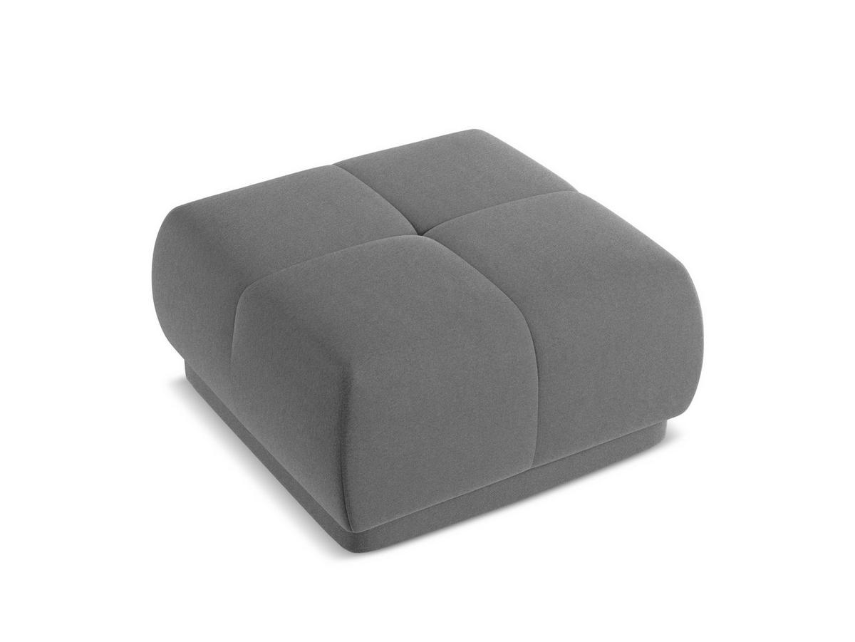 POUF Samt Stoff Grau - Schwarz/Grau, Kunststoff/Textil (60/35/60cm) - Makamii