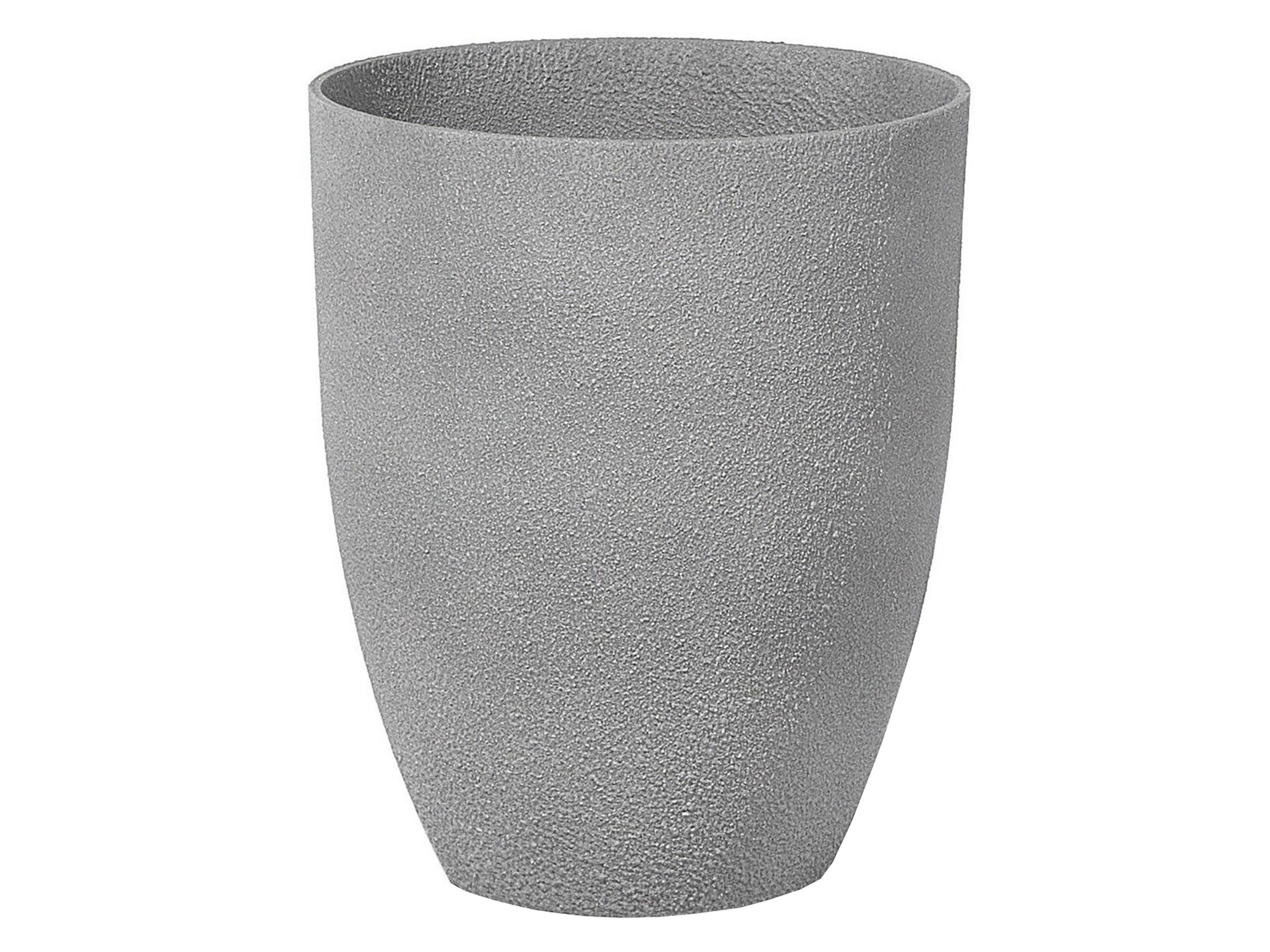 BLUMENTOPF hellgrau rund 35/35/42 cm Croton - Hellgrau, Stein (42cm) - Beliani