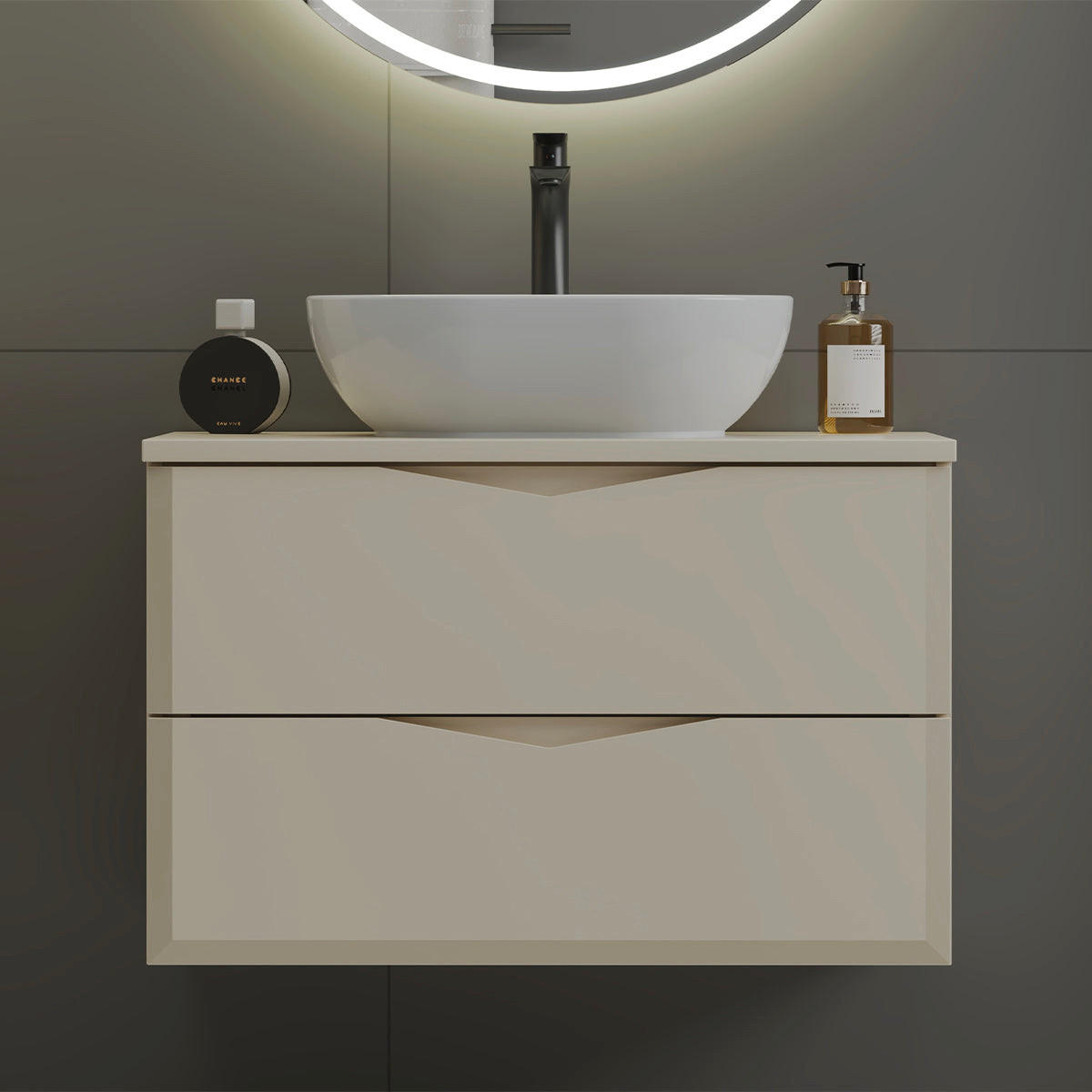 DONJI ELEMENT ZA UMIVAONIK 80cm Ellie Kašmir - boje kašmira, drvni materijal (80/50/45.8cm) - Petits-meubles