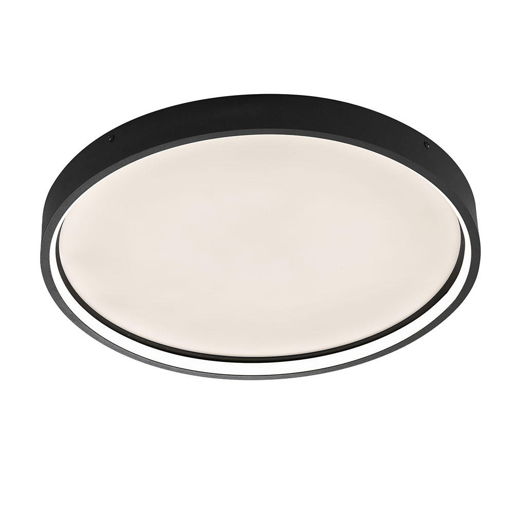 LED DECKENLEUCHTE Kunststoff Schwarz Dimmbar - Schwarz, Metall (45/45/4.5cm)