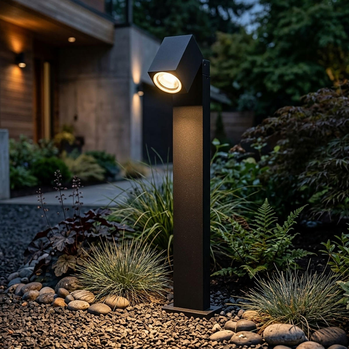 LED WEGELEUCHTE Alu Schwarz - Schwarz, Metall (11.75/10.5/80cm)