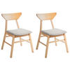ESSZIMMERSTUHL 2er-Set Hellbraun Hopkins - Hellbraun/Beige, Holz (54/79/57cm) - Beliani