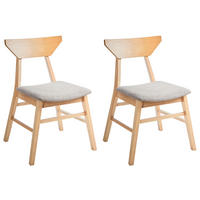 ESSZIMMERSTUHL 2er-Set Hellbraun Hopkins - Hellbraun/Beige, Holz (54/79/57cm) - Beliani