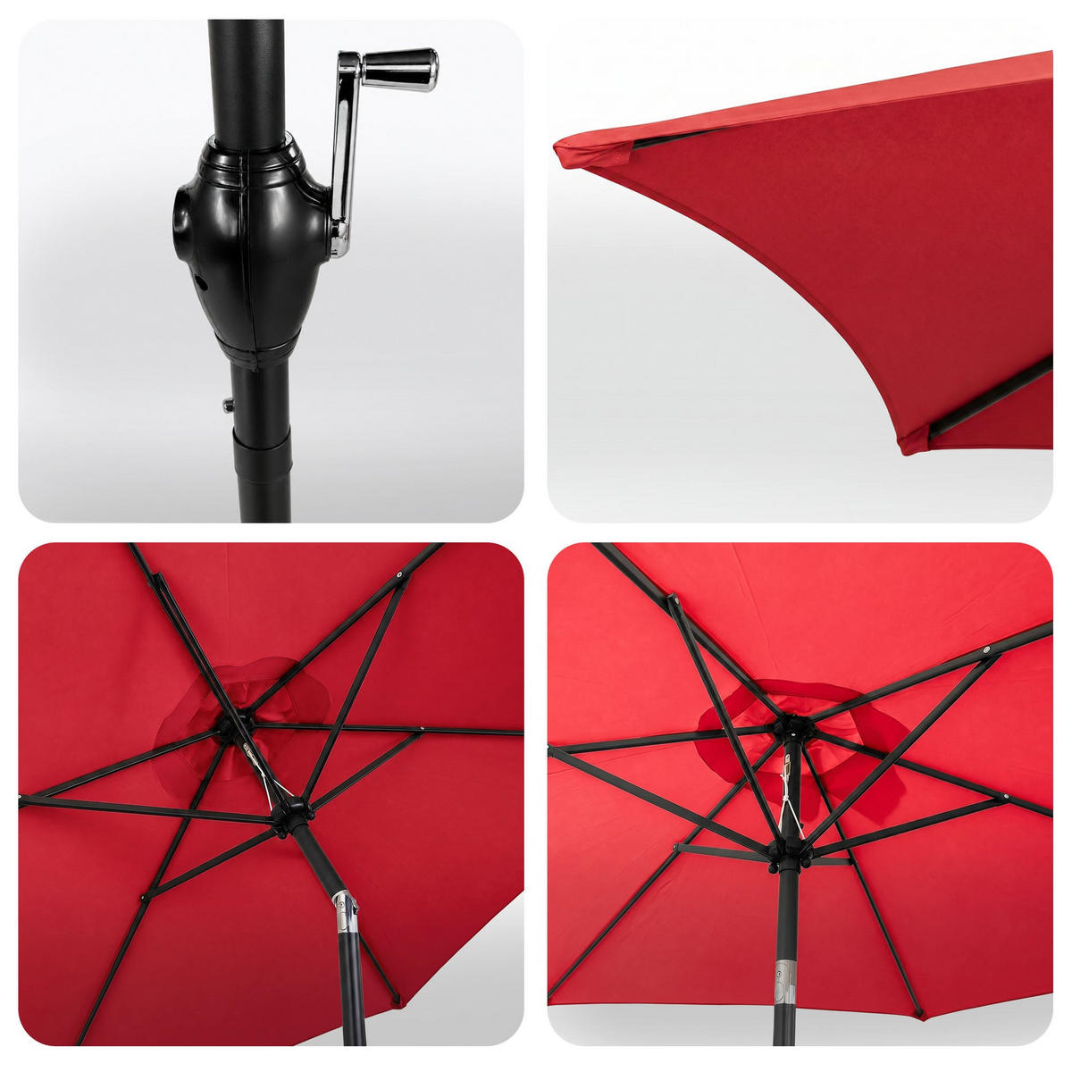 SONNENSCHRIM Rot 235/270 cm - Rot/Schwarz, Metall (270/270cm) - Akord