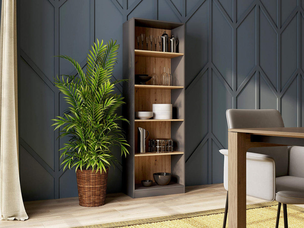 BÜCHERREGAL Anthrazit, Artisan 60/182/30 - Anthrazit, Holzwerkstoff (60/182/30cm) - RAUMHIRSCH FURNITURE