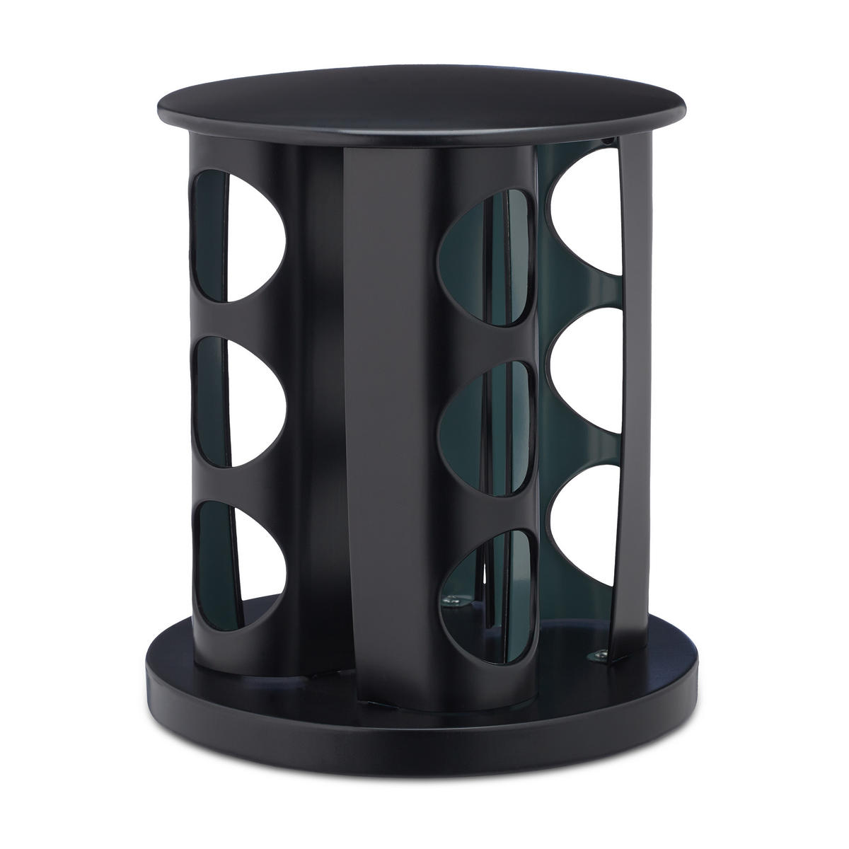 13-DIELNY stojan na korenie - čierna, kov/sklo (19/22/19cm) - Relaxdays