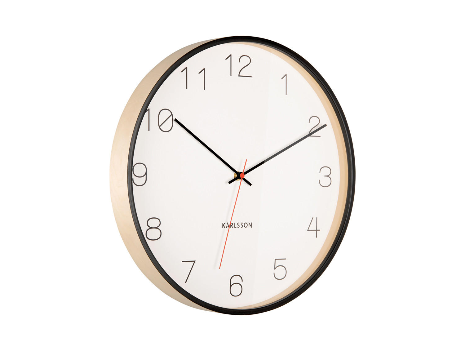 Karlsson Wanduhr Schwarz 40x40x5 cm