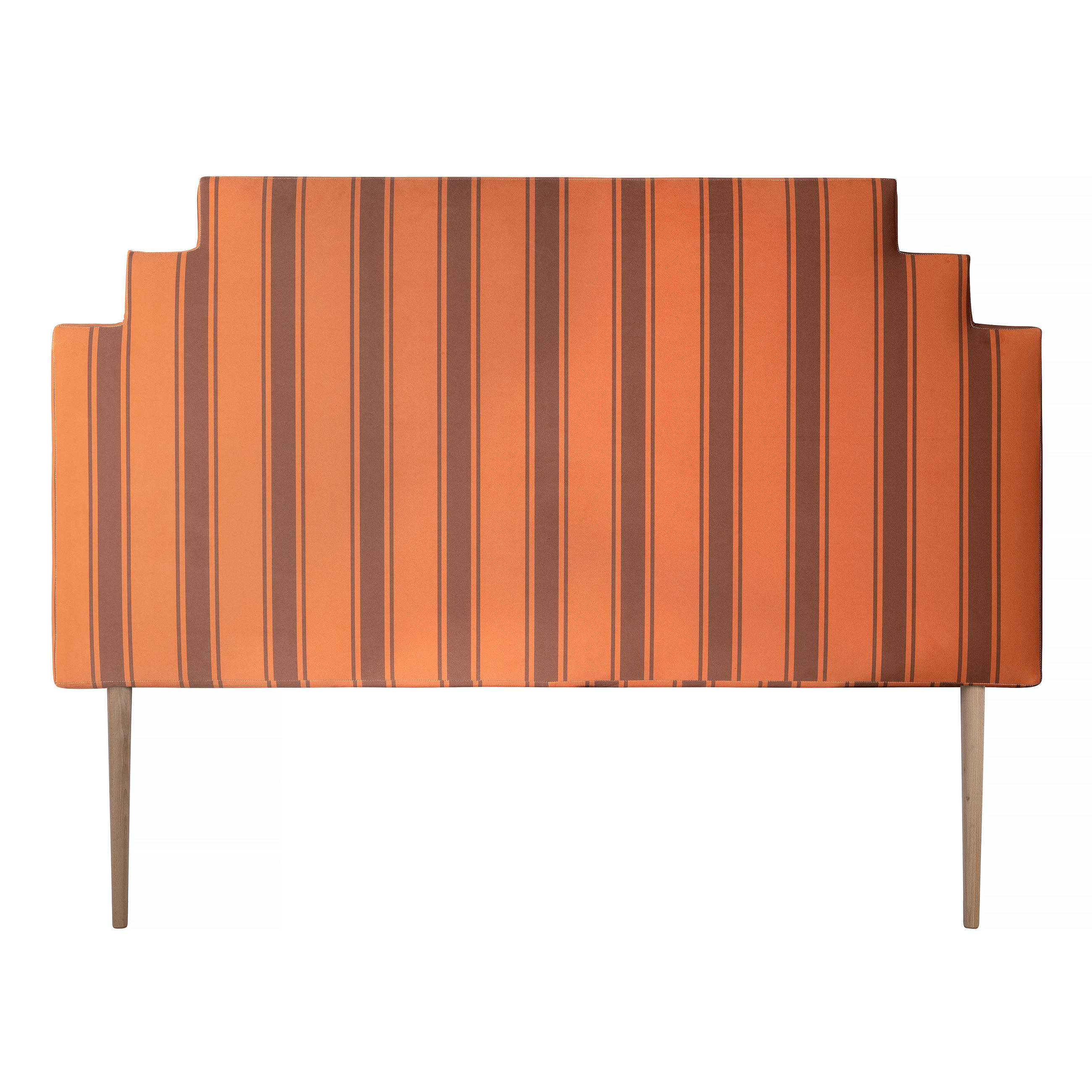 BETTKOPFTEIL gepolstert mit Samt 150cm LENNON - Orange, Holz (8/81/160cm) - RNT By Really Nice Things