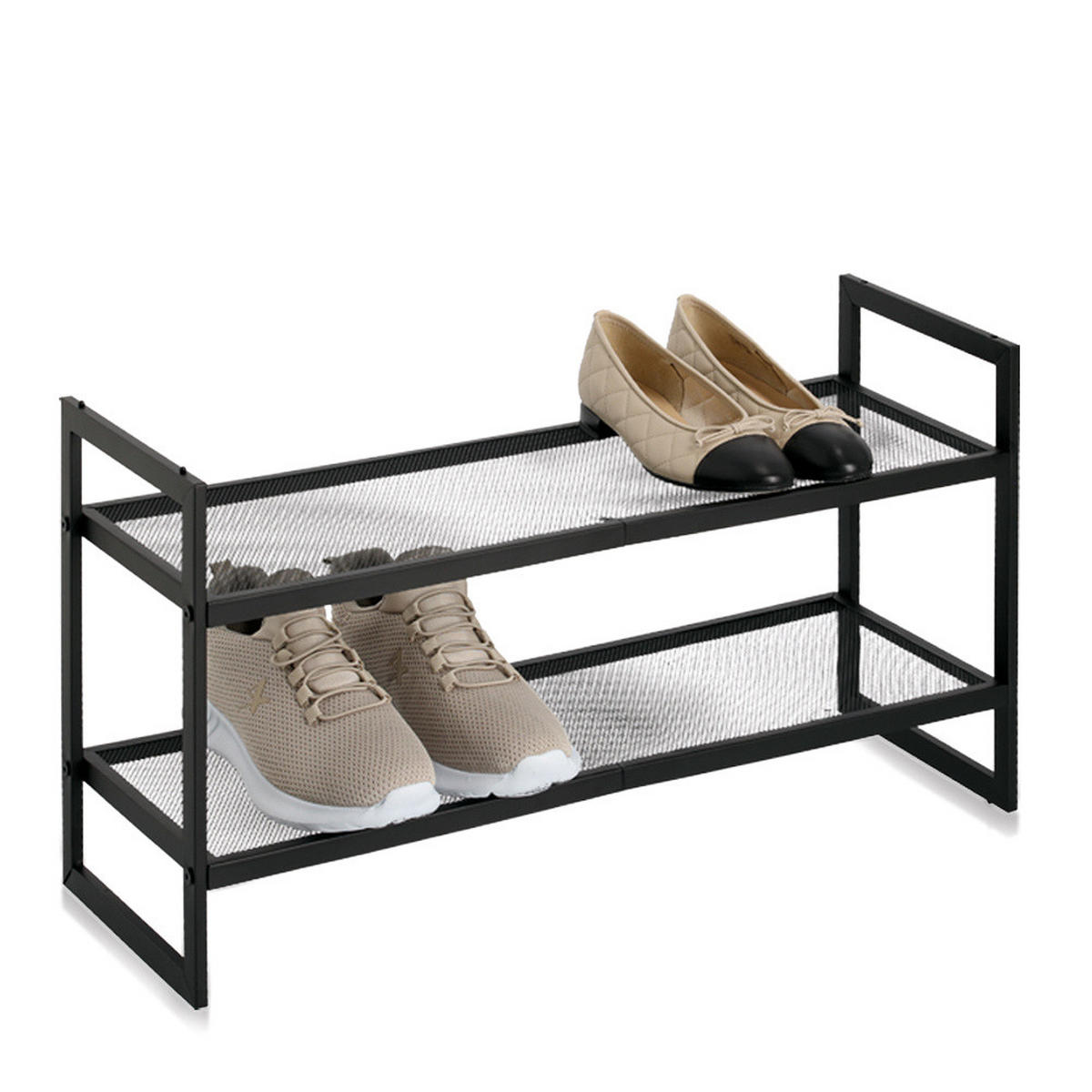 SCHUHREGAL Metall Nordic Space 70/36/24 cm - Schwarz, Metall (70/36/70cm) - ZELLER