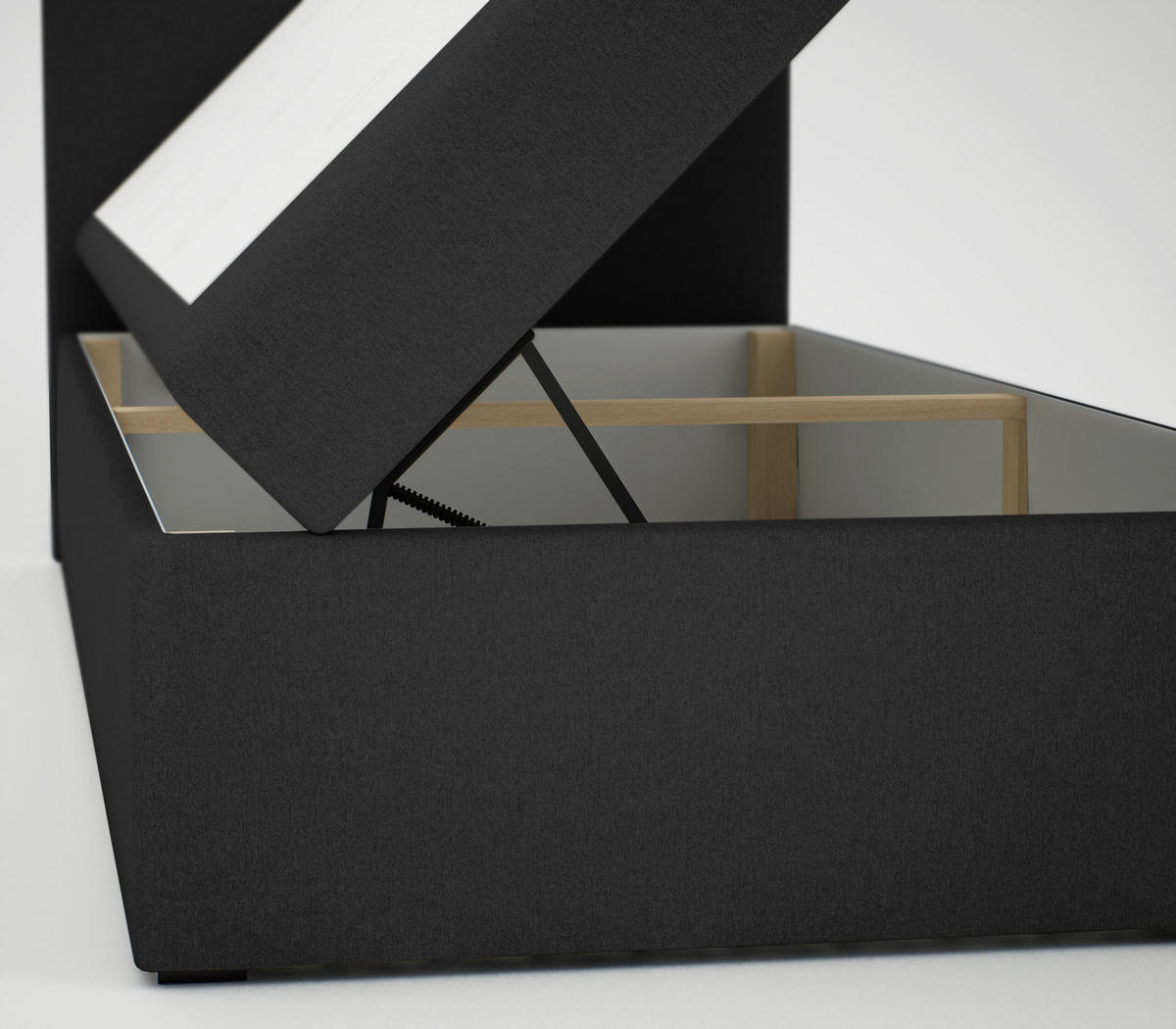 BOXBETT Verdig Mini Basic 80x200 Schwarz Rechts - Schwarz, Holz (80/200cm) - Fedve