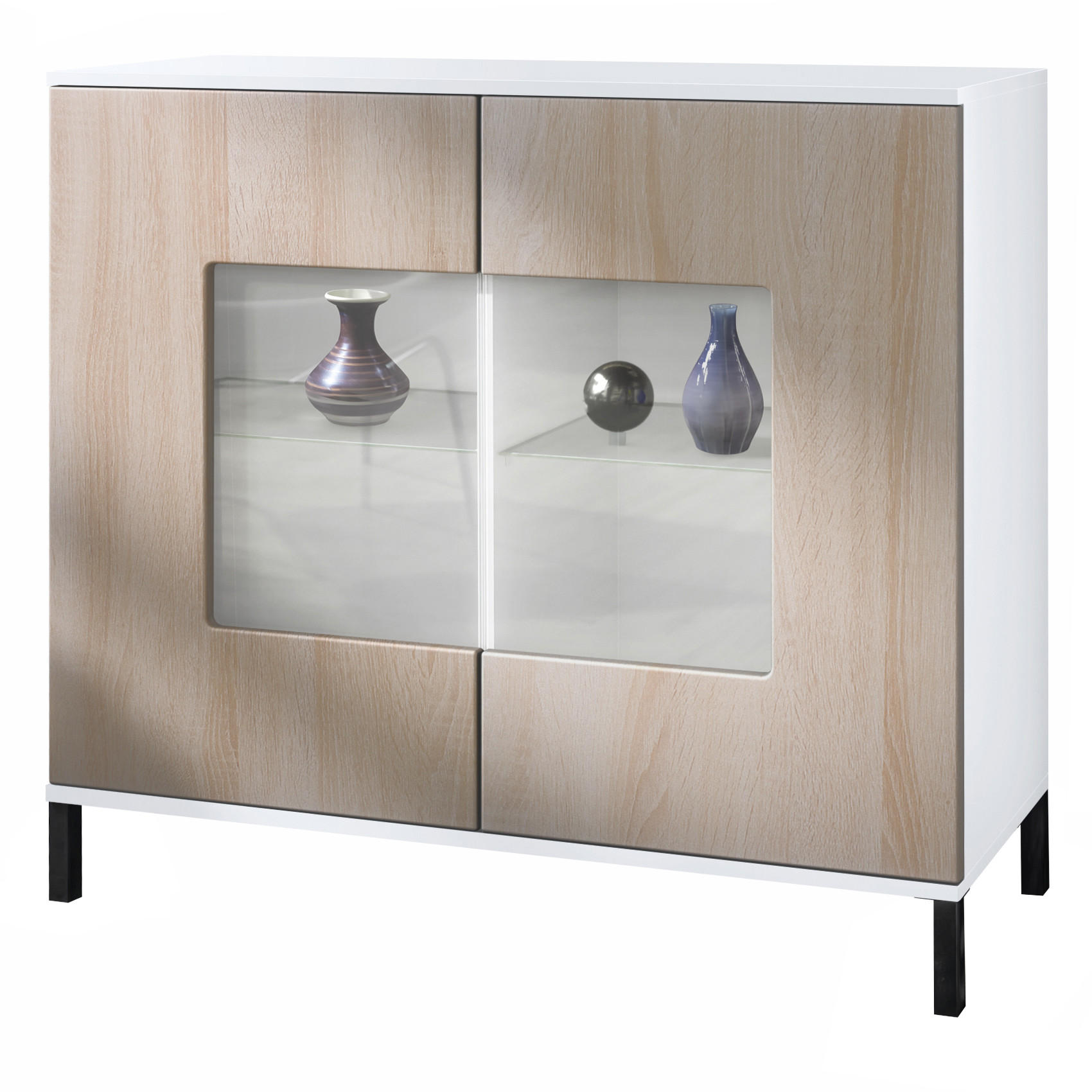 KOMMODE Grömitz Eiche sägerau - Eiche San Remo, Holzwerkstoff (92.5/83.5/35cm) - Vladon