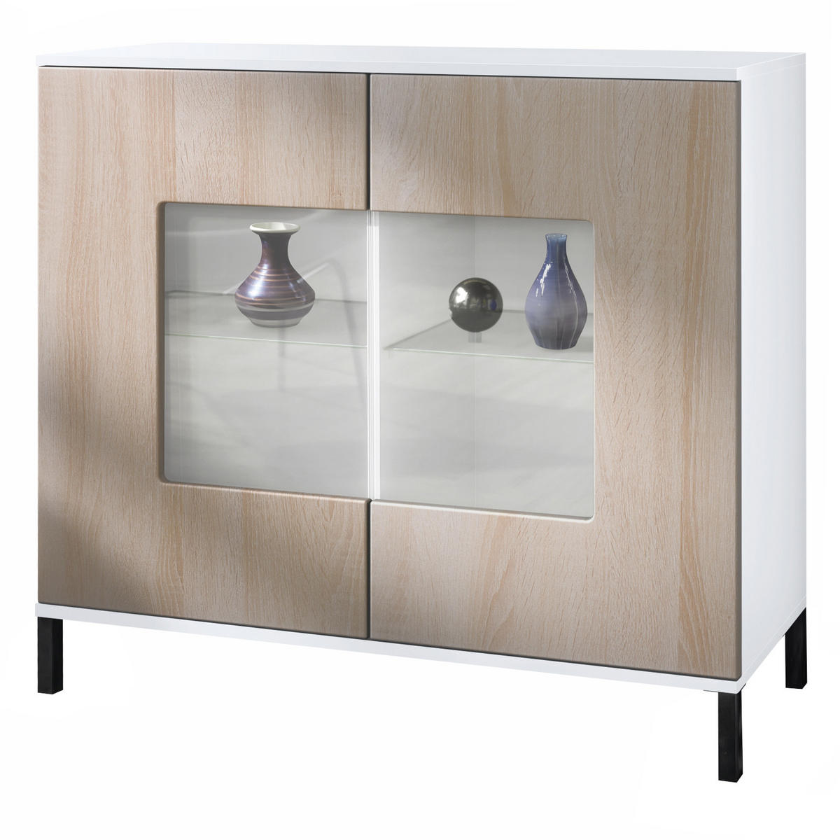 KOMMODE Grömitz Eiche sägerau - Eiche San Remo, Holzwerkstoff (92.5/83.5/35cm) - Vladon