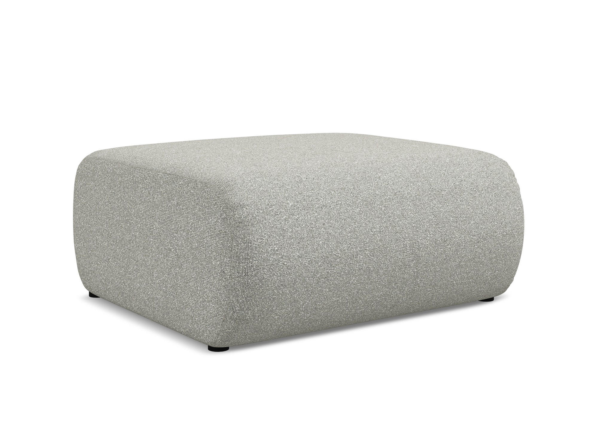POUF Strukturstoff Stoff Grau - Hellgrau/Schwarz, Kunststoff/Textil (94/40/89cm) - Makamii