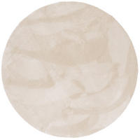 HOCHFLORTEPPICH LIVORNO RUND SUPER SOFT - Creme, Textil (133/133cm) - Snapstyle