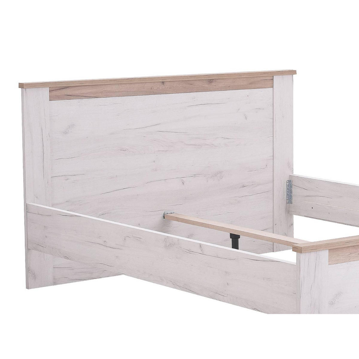 HOLZBETT 160/200 cm shabby weiß - Grau, Holz - Homestyle4u